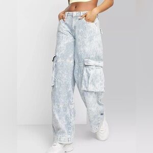 Target Striped Mid-Rise Cargo Pants
